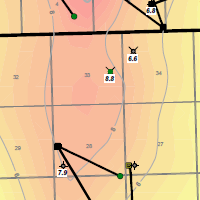 net pay map showing undrilled acreage